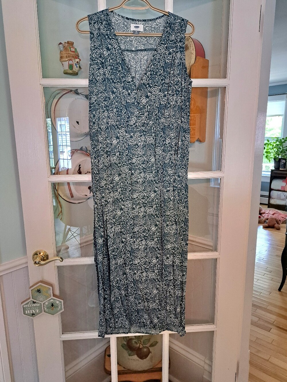❤️5/$25❤️Old Navy Blue Floral Maxi Dress